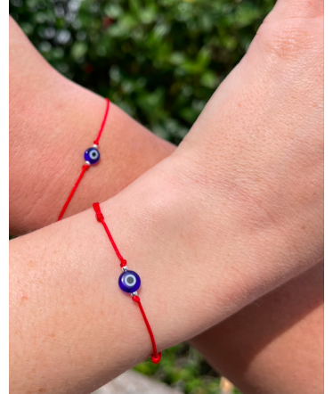 OEIL SUR FIL ROUGE, Bracelet duo à partager